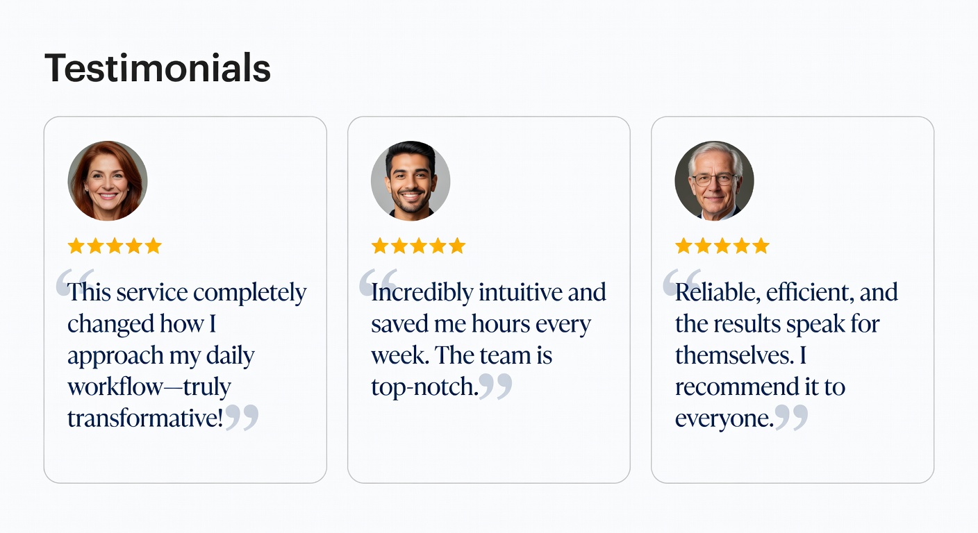 Customer Testimonials Section