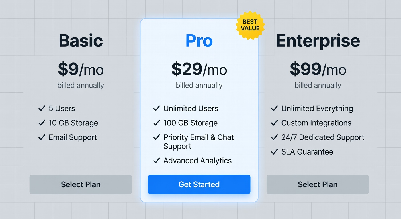 Pricing Table Design
